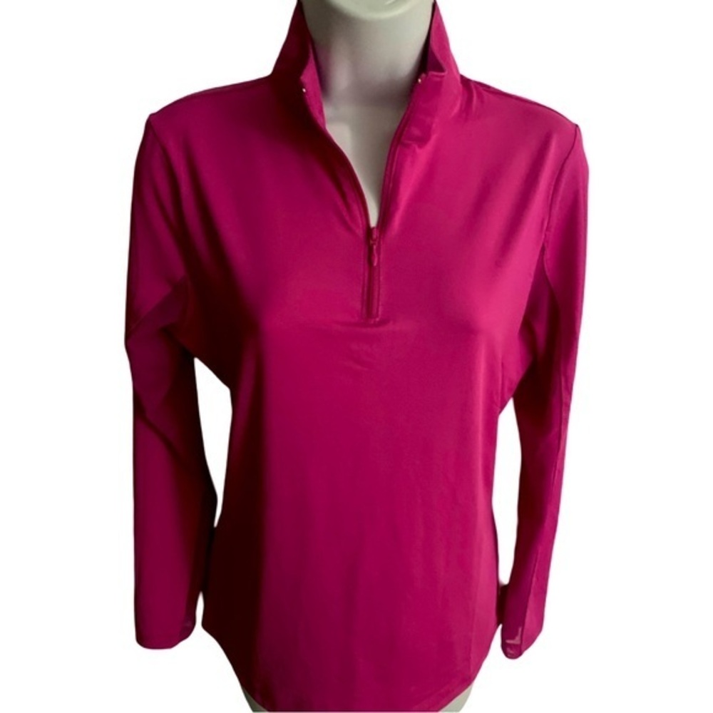Gottex UPF50 Quarter Zip Top - S pink , nylon spandex